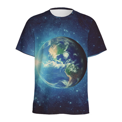 Earth And Space Print Men's Sports T-Shirt