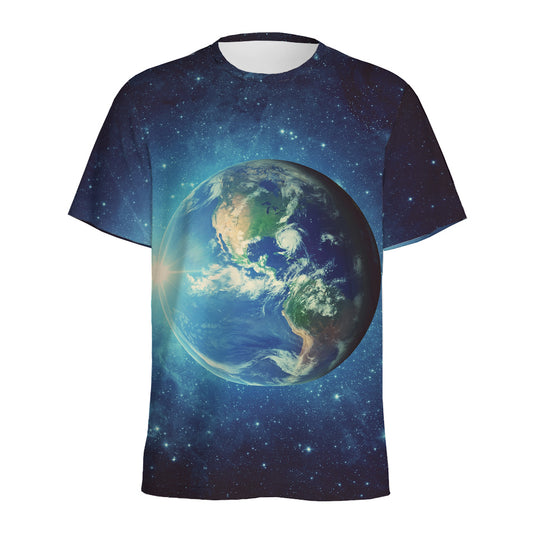 Earth And Space Print Men's Sports T-Shirt
