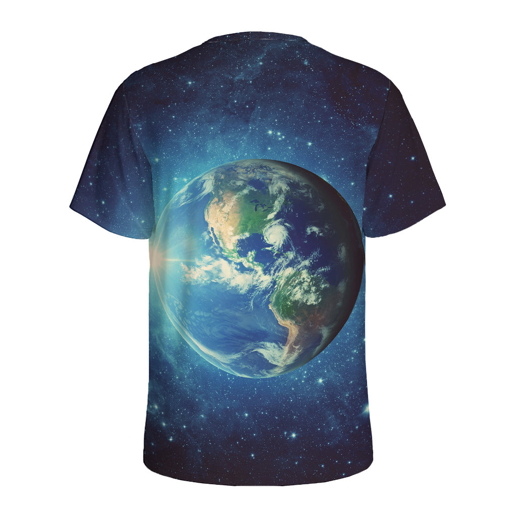 Earth And Space Print Men's Sports T-Shirt