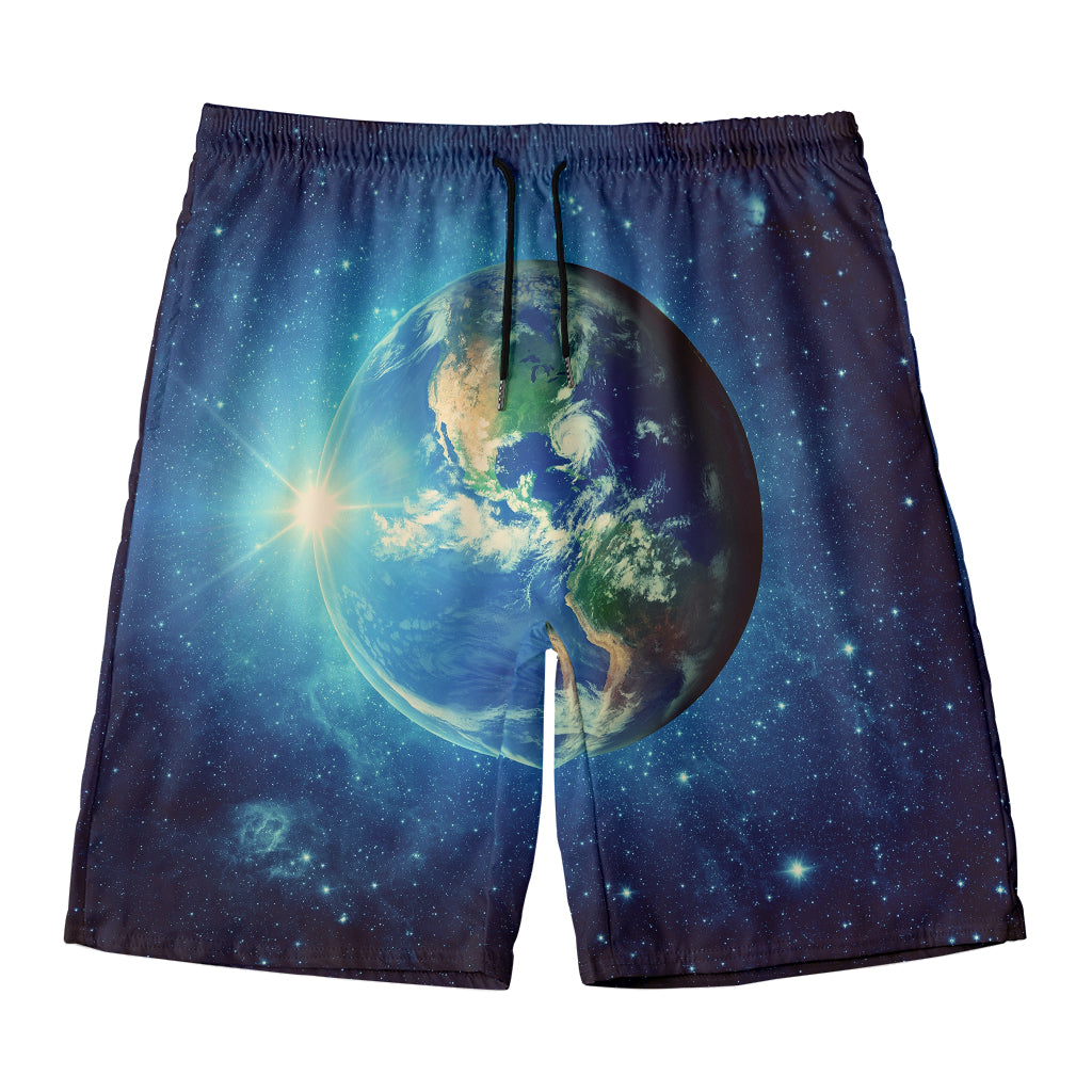 Earth And Space Print Men's Swim Trunks