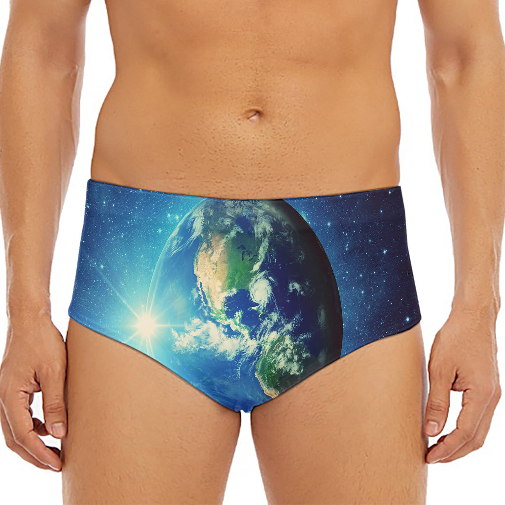Earth And Space Print Men's Triangle Swim Briefs