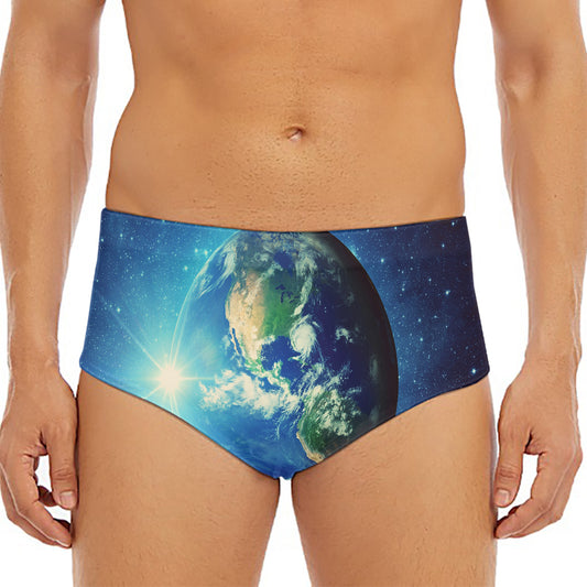 Earth And Space Print Men's Triangle Swim Briefs