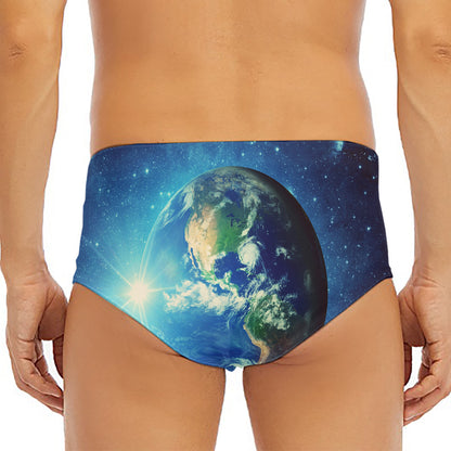 Earth And Space Print Men's Triangle Swim Briefs