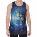 Earth And Space Print Men's Velvet Tank Top