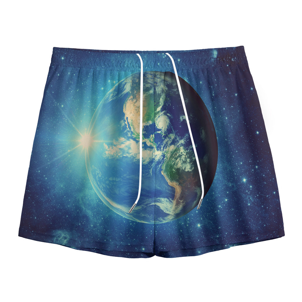 Earth And Space Print Mesh Shorts