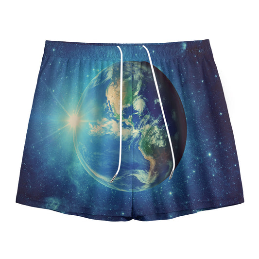 Earth And Space Print Mesh Shorts