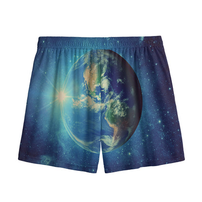 Earth And Space Print Mesh Shorts
