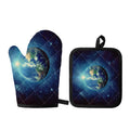 Earth And Space Print Oven Mitt And Pot Holder Set
