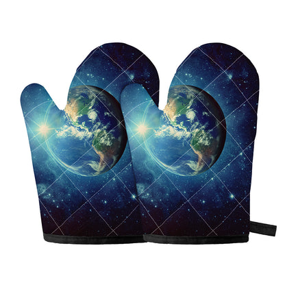 Earth And Space Print Oven Mitts