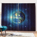 Earth And Space Print Pencil Pleat Curtains