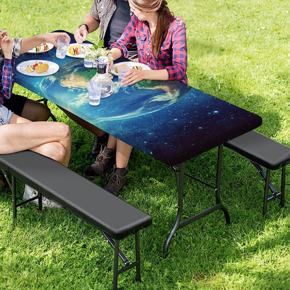 Earth And Space Print Picnic Table Cover