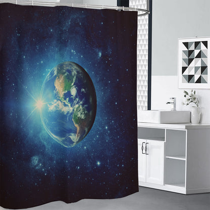 Earth And Space Print Premium Shower Curtain