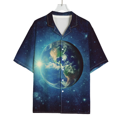 Earth And Space Print Rayon Hawaiian Shirt
