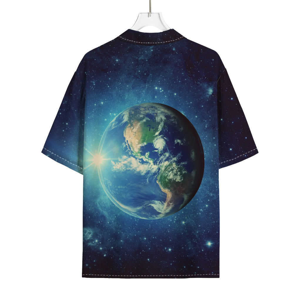Earth And Space Print Rayon Hawaiian Shirt