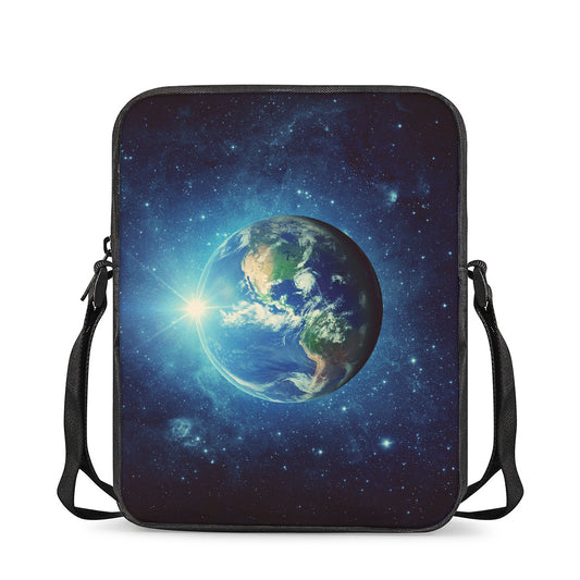 Earth And Space Print Rectangular Crossbody Bag