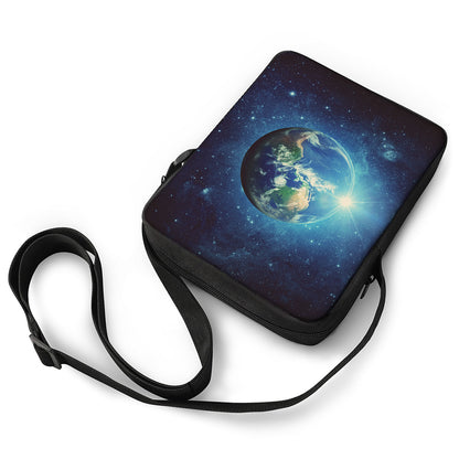 Earth And Space Print Rectangular Crossbody Bag