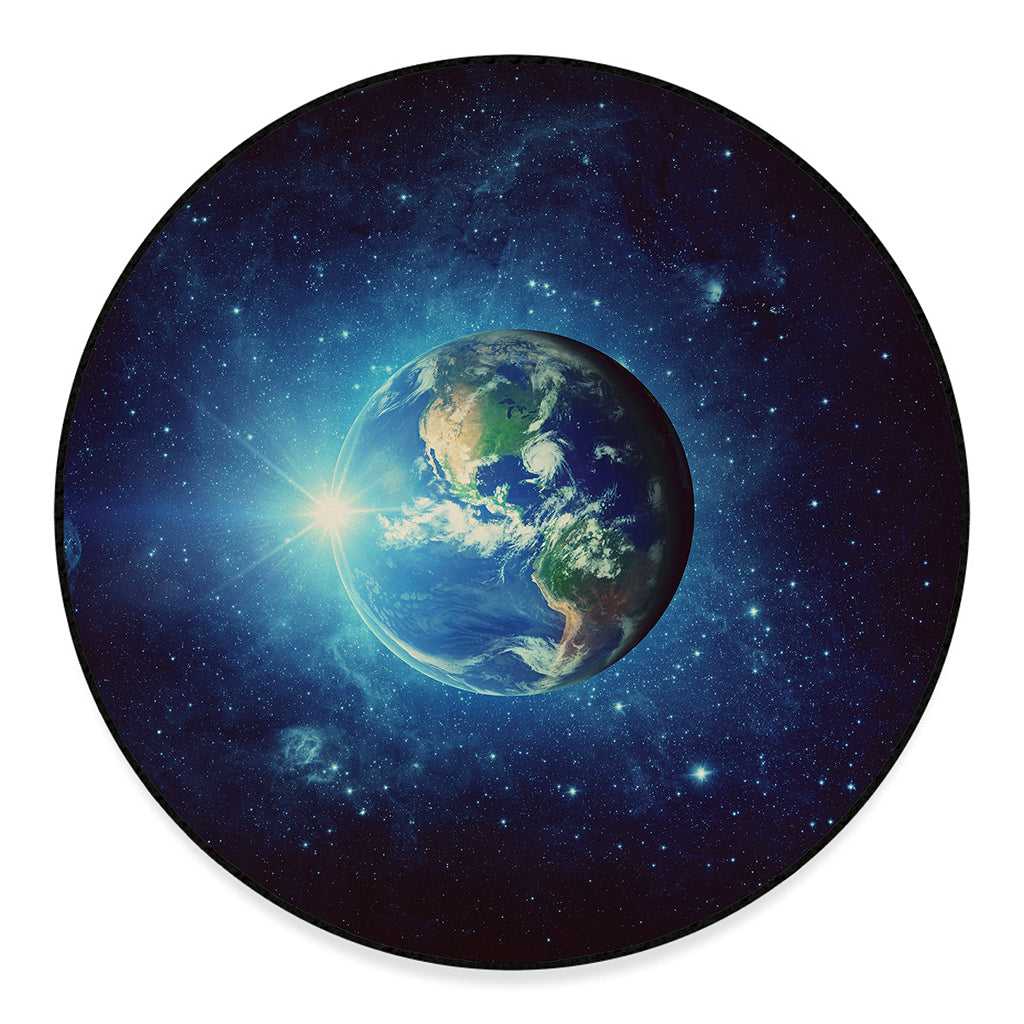 Earth And Space Print Round Floor Mat