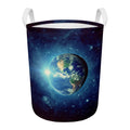 Earth And Space Print Round Laundry Basket