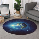 Earth And Space Print Round Rug