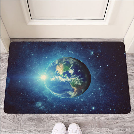 Earth And Space Print Rubber Doormat