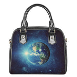 Earth And Space Print Shoulder Handbag