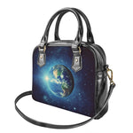 Earth And Space Print Shoulder Handbag