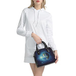 Earth And Space Print Shoulder Handbag