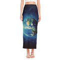 Earth And Space Print Side Slit Maxi Skirt