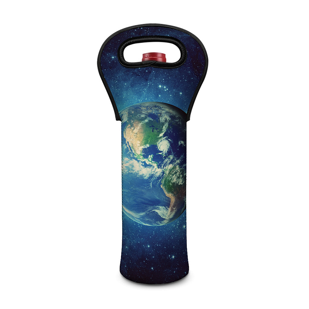 Earth And Space Print Single Neoprene Wine Tote