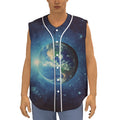 Earth And Space Print Sleeveless Baseball Jersey