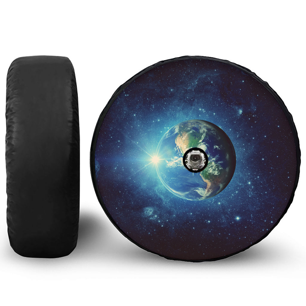 Earth And Space Print Tire Cover With Camera Hole