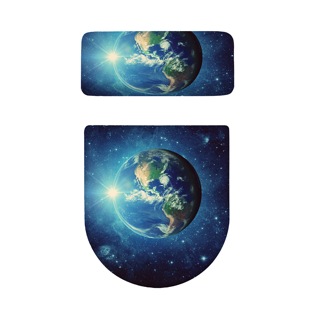 Earth And Space Print Toilet Lid And Tank Cover Set