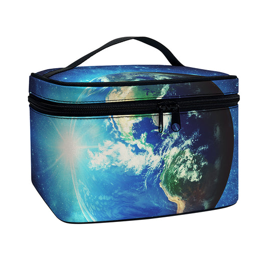 Earth And Space Print Travel Makeup Bag