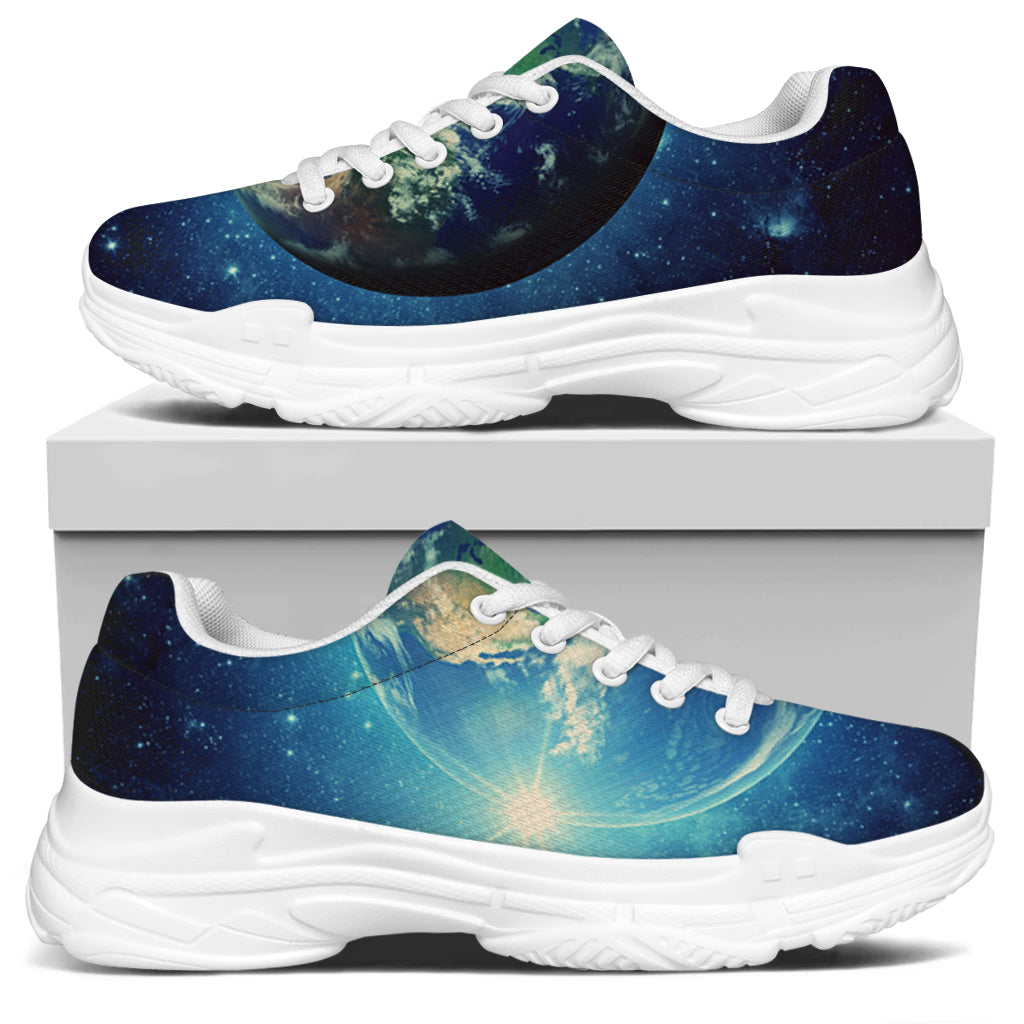Earth And Space Print White Chunky Shoes