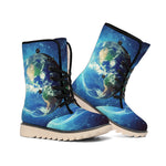 Earth And Space Print Winter Boots