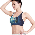Earth And Space Print Women's Sports Bra