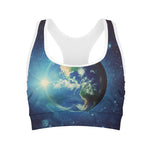 Earth And Space Print Women's Sports Bra