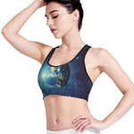Earth And Space Print Women's Sports Bra