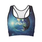 Earth And Space Print Women's Sports Bra