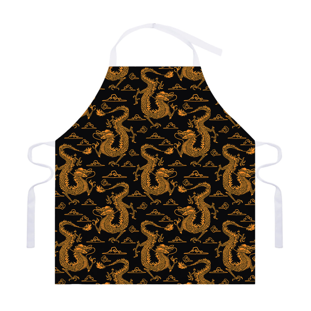 Eastern Dragon Pattern Print Adjustable Apron