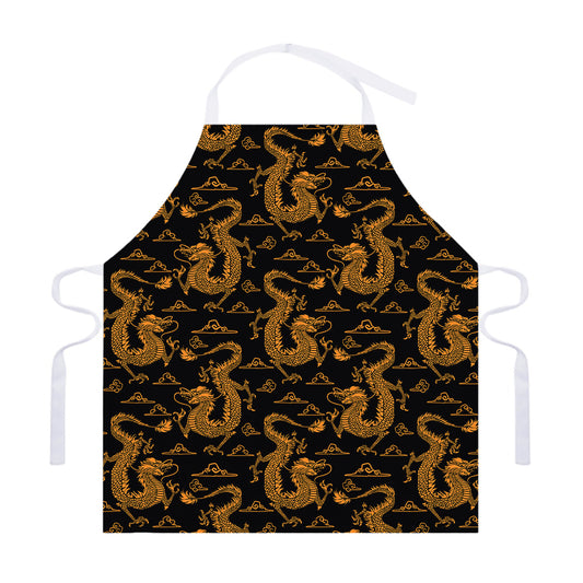 Eastern Dragon Pattern Print Adjustable Apron