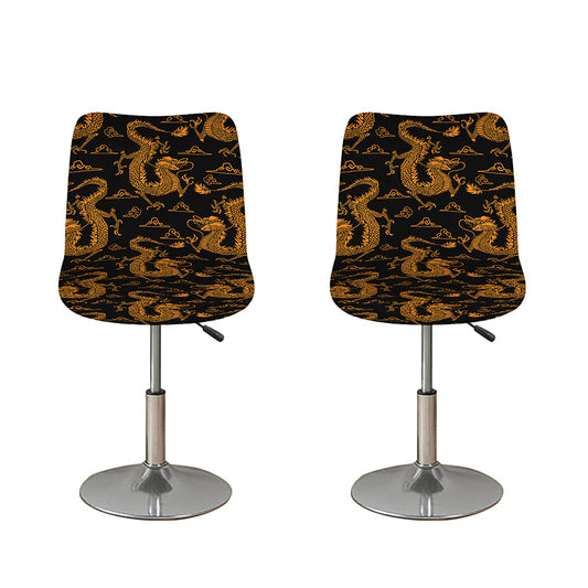 Eastern Dragon Pattern Print Bar Stool Covers