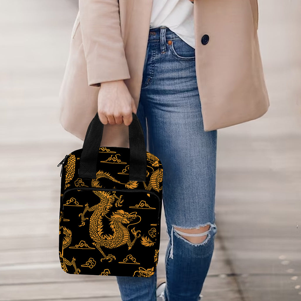 Eastern Dragon Pattern Print Bible Tote Bag