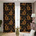 Eastern Dragon Pattern Print Dimout Pencil Pleat Curtains