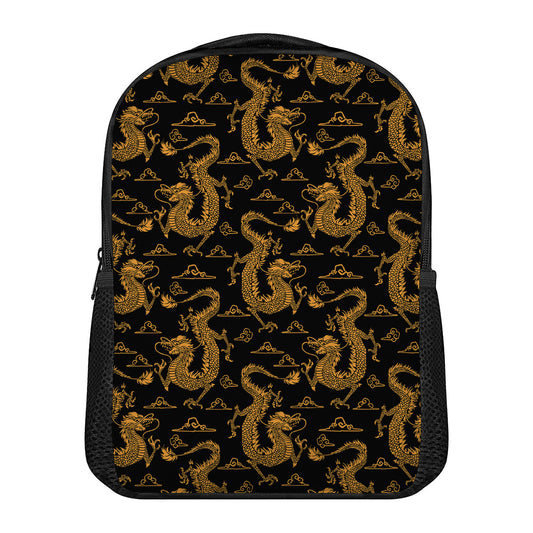 Eastern Dragon Pattern Print Casual Backpack
