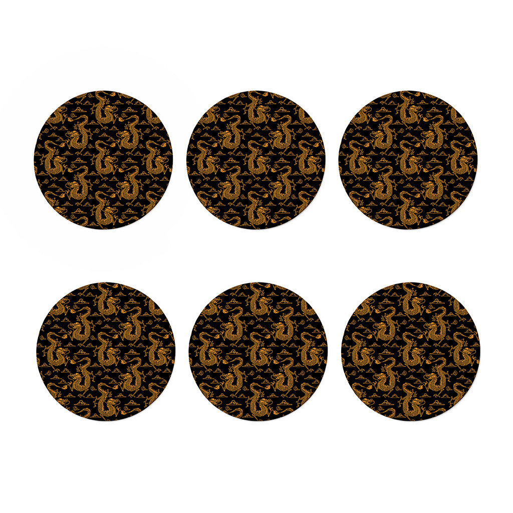 Eastern Dragon Pattern Print Coaster Set