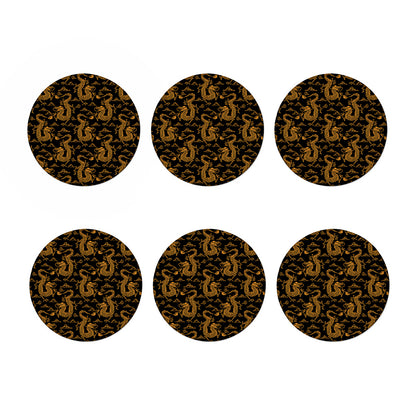 Eastern Dragon Pattern Print Coaster Set