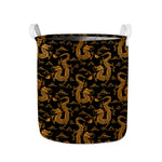 Eastern Dragon Pattern Print Collapsible Laundry Basket