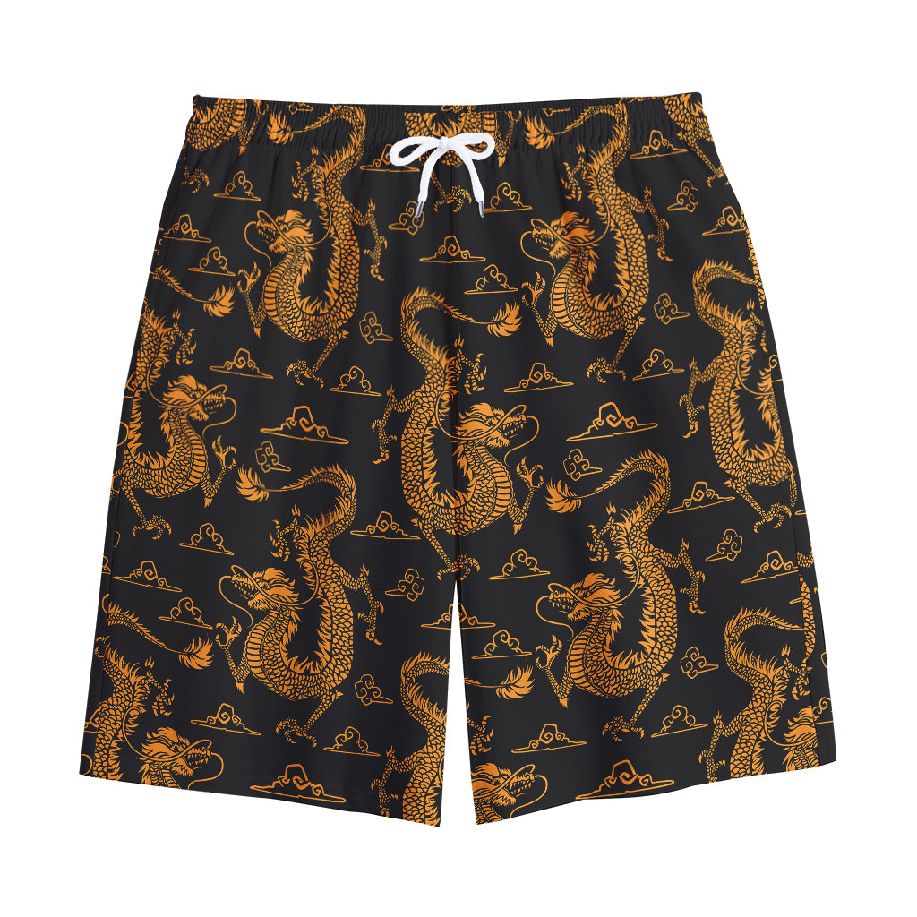 Eastern Dragon Pattern Print Cotton Shorts