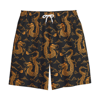 Eastern Dragon Pattern Print Cotton Shorts